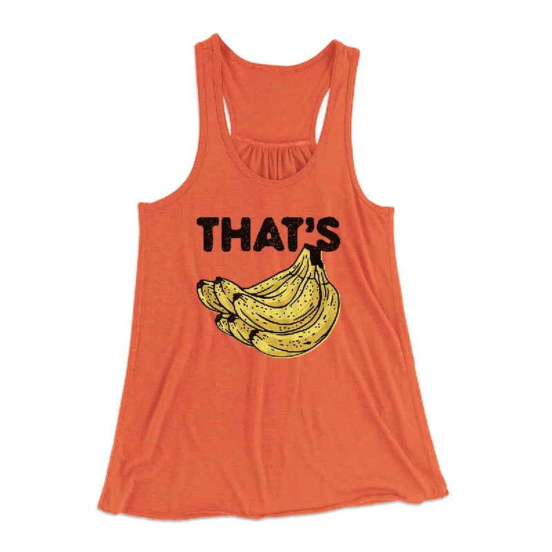 Trendy oversized sweaters for fall-That's Bananas Funny Women's Flowey Racerback Tank Top