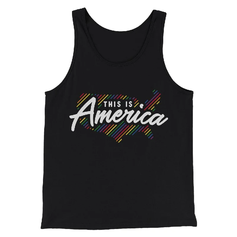 Designer wool skirts for women-This is America Men/Unisex Tank Top