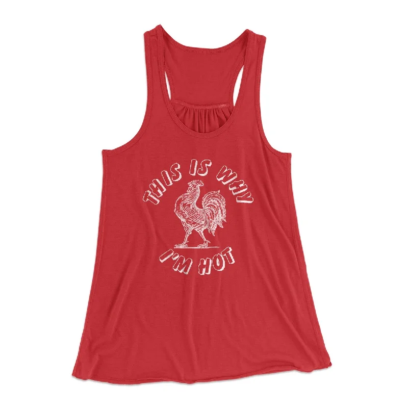 Trendy off-shoulder tops for summer-This Is Why I'm Hot Funny Women's Flowey Tank Top