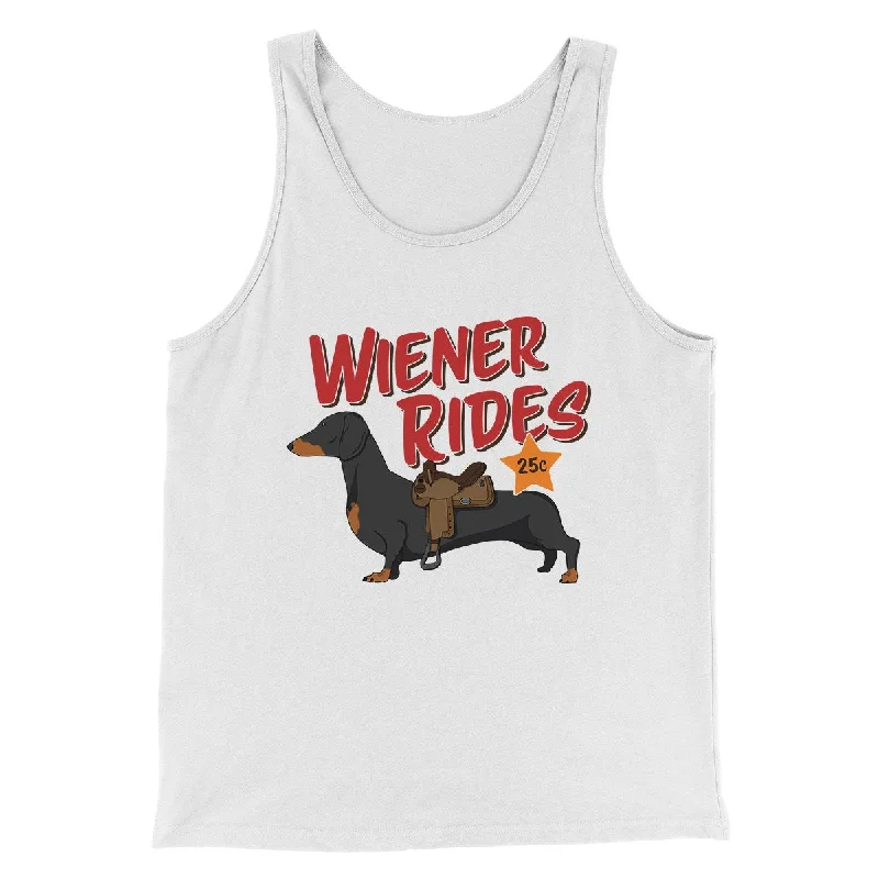 Boho tunics for women-Wiener Rides Funny Men/Unisex Tank Top