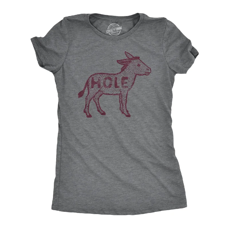 Casual sweatpants for women-Womens Asshole Donkey T Shirt Funny Offensive Mule Jackass Joke Tee For Ladies