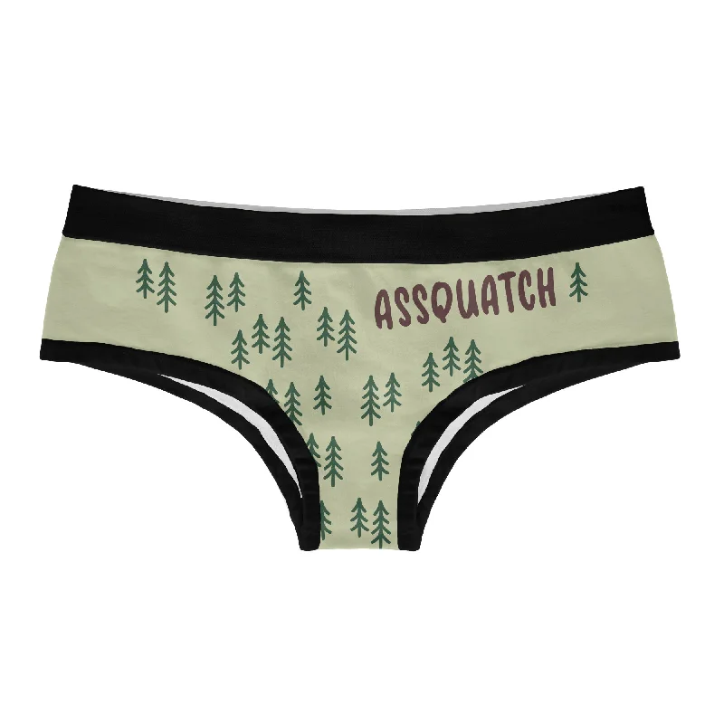 Vintage-inspired dresses for women-Womens Assquatch Panties Funny Bikini Brief Sassquatch Bigfoot Butt Graphic Cool Saying Underwear