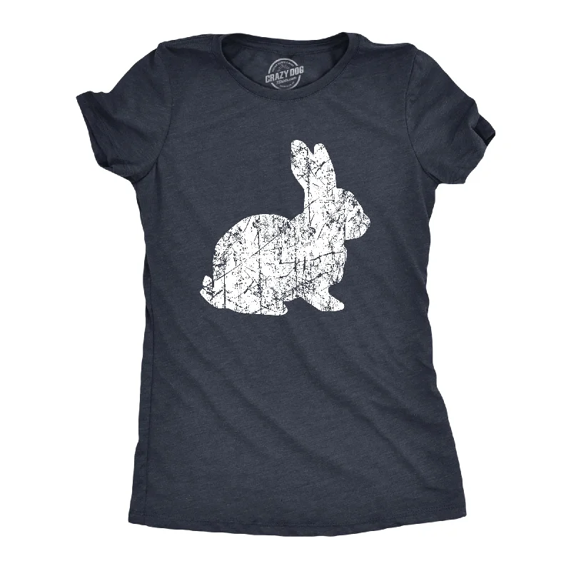 Vintage denim skirts for casual wear-Womens Big Bunny T Shirt Funny Cute Easter Sunday Rabbit Tee For Ladies