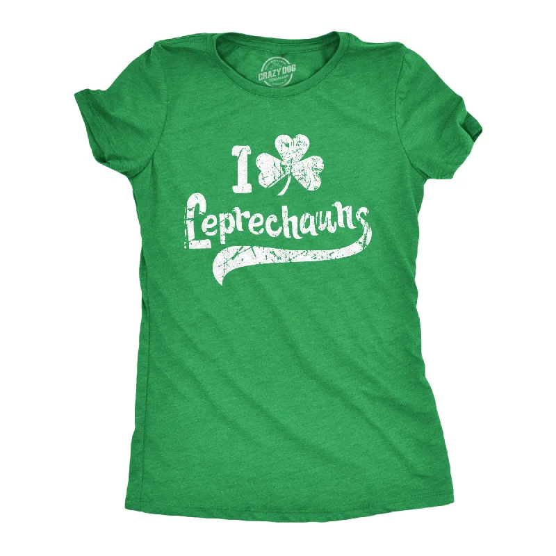 Stylish peacoats for winter-Womens I Clover Leprechauns T Shirt Funny Saint Patricks Day Irish Patty Tee