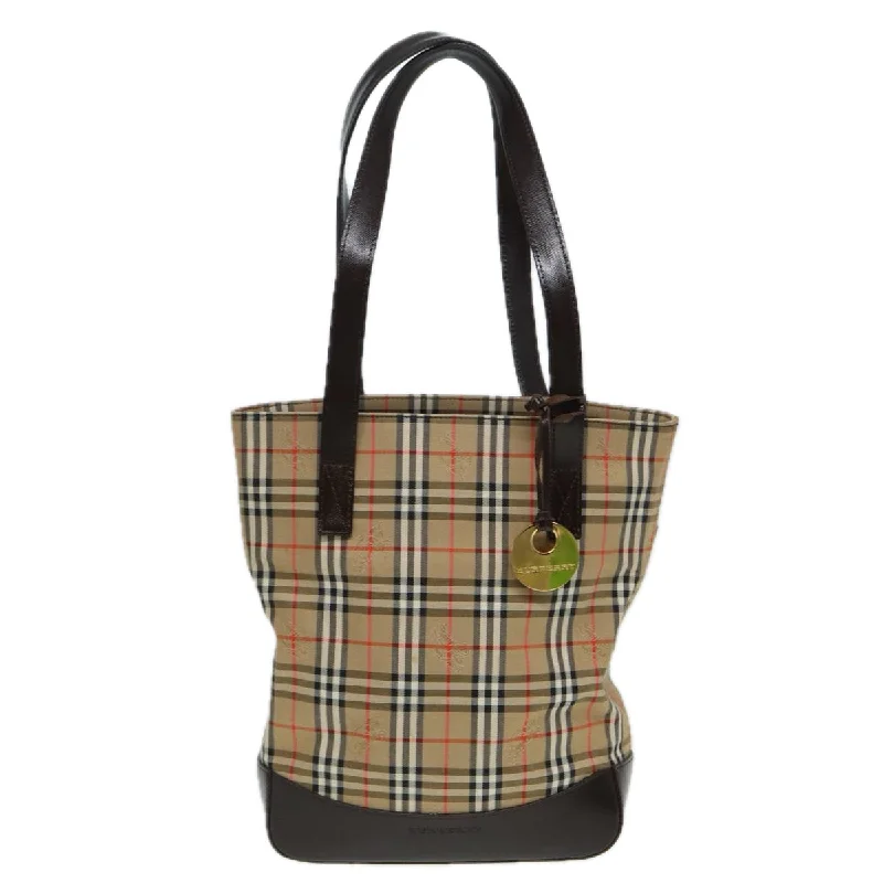 Chic wristlet purses with card slots-Burberry Nova Check  Canvas Tote Bag (Pre-Owned)