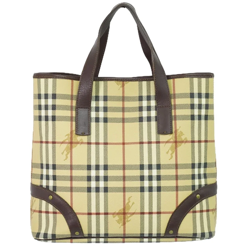 Trendy transparent clutch bags-Burberry Nova Check  Canvas Tote Bag (Pre-Owned)