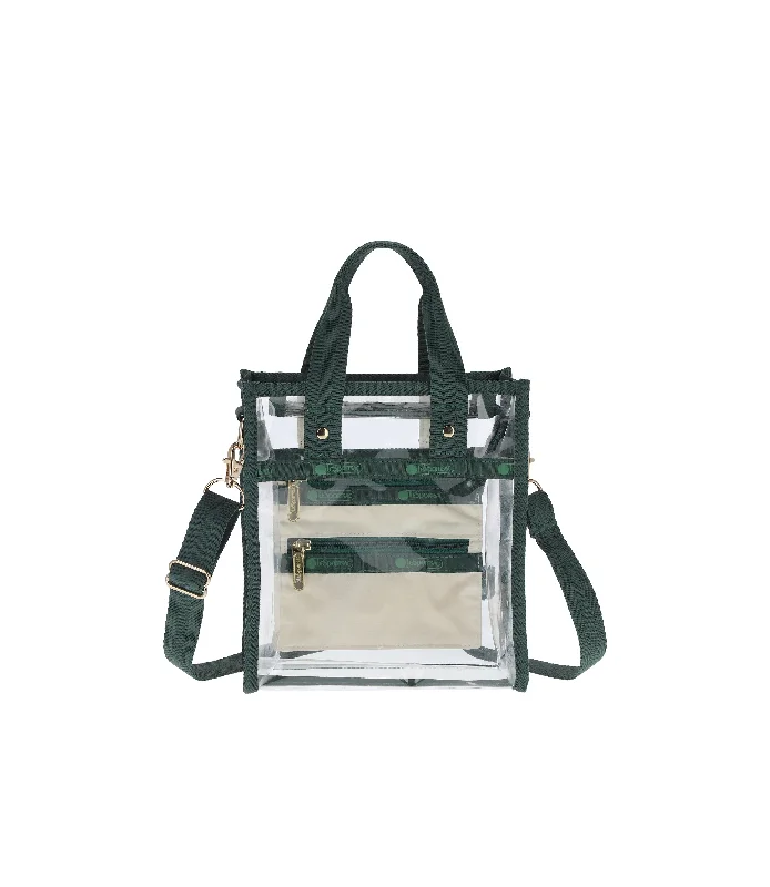 Trendy transparent clutch bags-Clear Mini North/South Tote