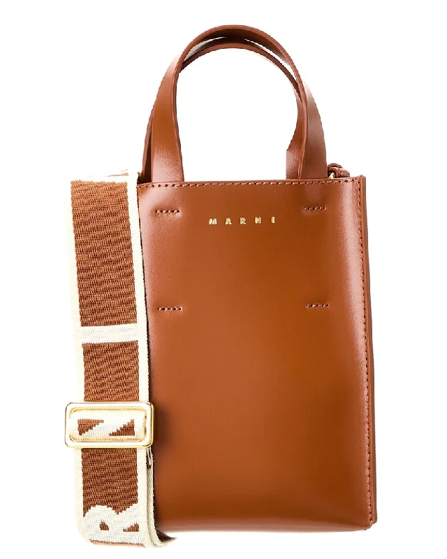 Casual crossbody bags with tassels-Marni Museo Nano Leather Tote