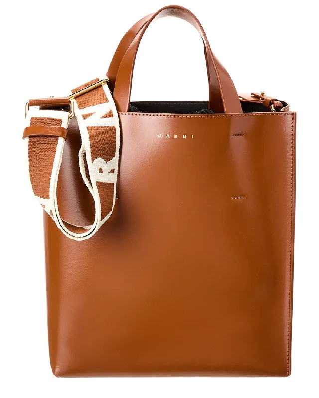 Compact leather bags for minimalist style-Marni Museo Small Leather Tote