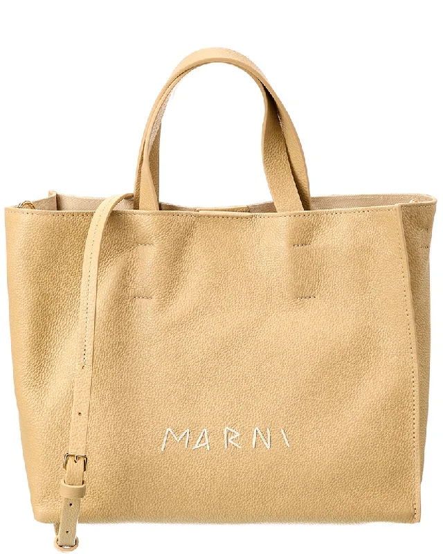 Travel-friendly anti-theft bags for women-Marni Museo Soft Leather Tote