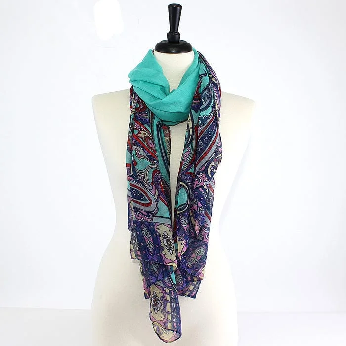 Trendy mini bags with bold prints-FS1212 Paisley Scarf