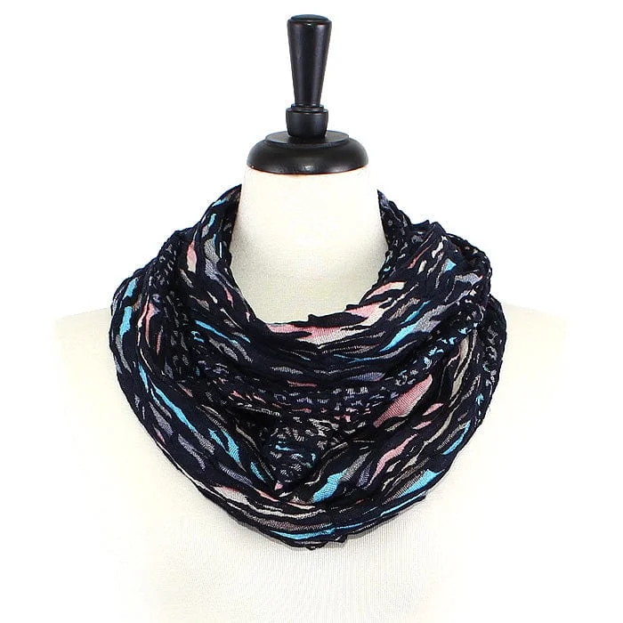 Trendy transparent bags for festivals-XP8-BL Zebra Print Infinity Scarf