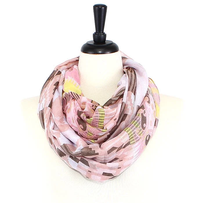 Durable canvas backpacks for women-JZ-14-BR Aztec Print Infinity Scarf