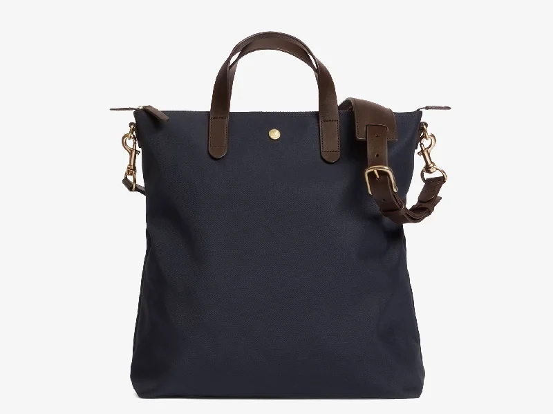 Designer logo tote bags for luxury-Shopper Navy/Dark Brown