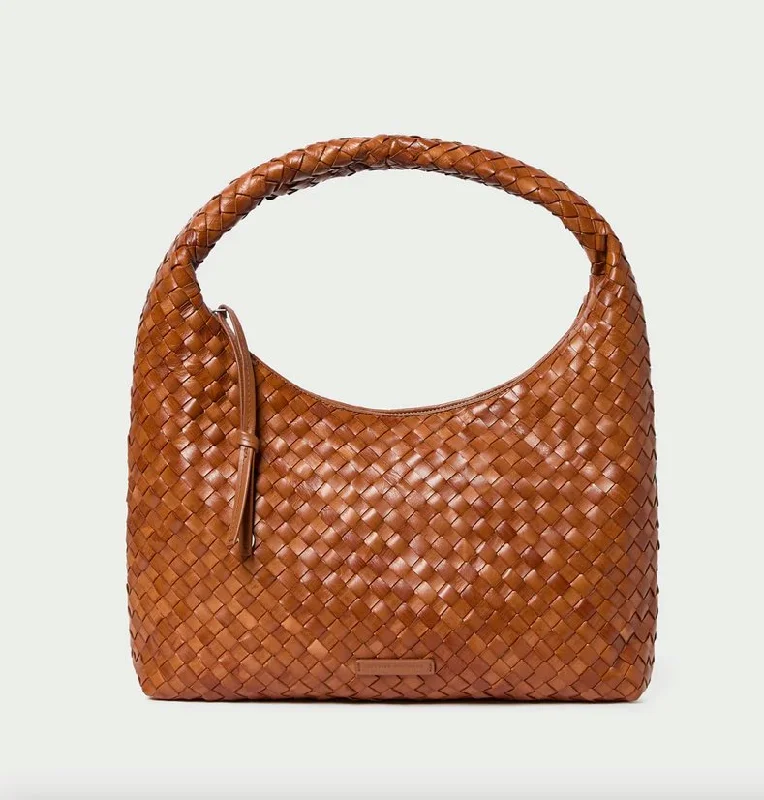 Multi-compartment handbags for women-Willow Woven Hobo Timber