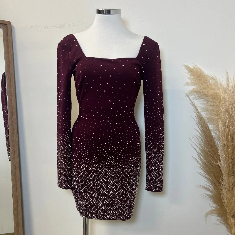 Cozy knit sweaters for winter-It’s my birthday Dress-Maroon