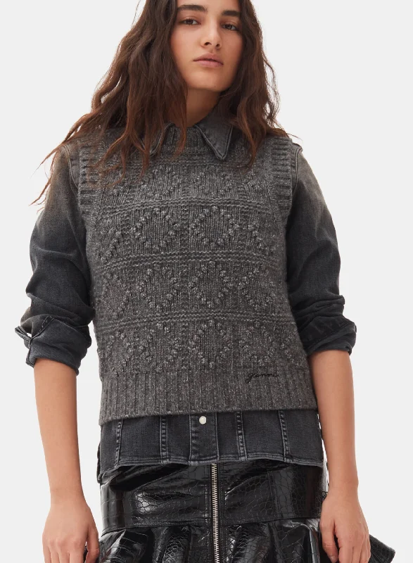 Designer blazers for professional women-Ganni Bubble Vest