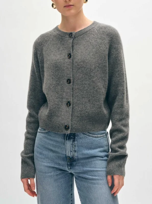 High-waisted trousers for work-W+W Waffle Cardigan