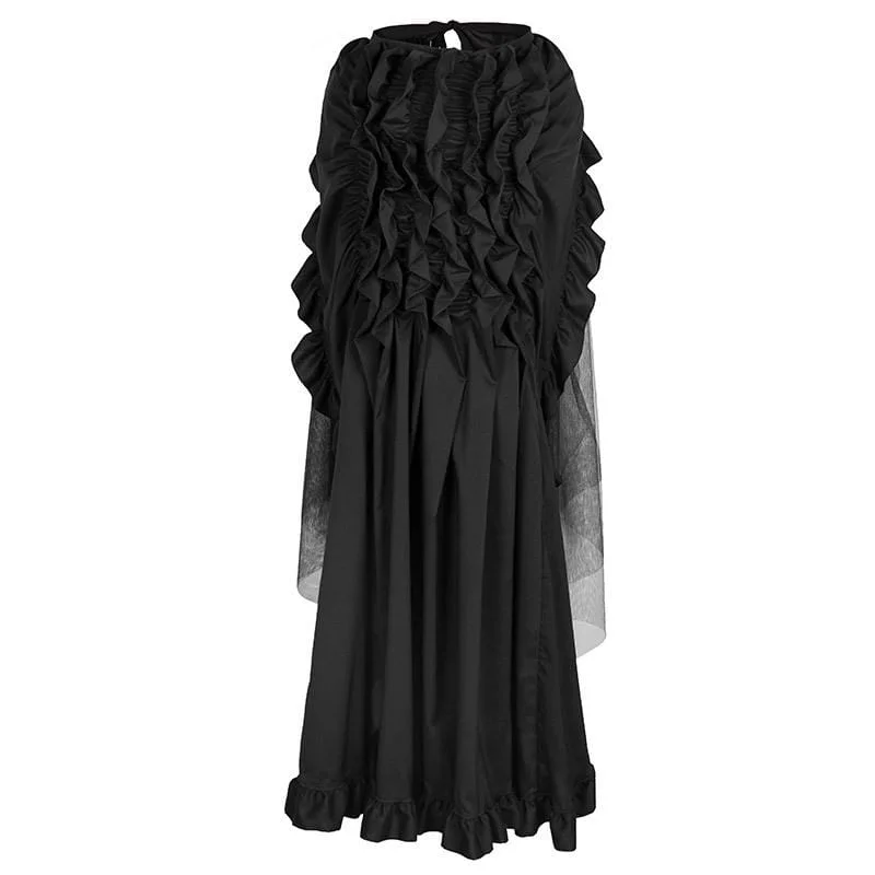 High-waisted jeans for casual wear-Women's Gothic Ruffled Mess Skirts