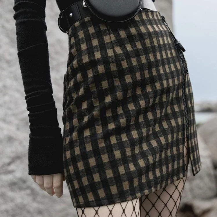 Trendy oversized hoodies for women-Women's Woolen Plaid/Python Printed Butt-hugging Skirts